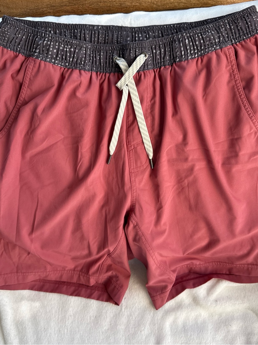 Men's Swim Trunks in Dusty Rose with Contrast Waistband